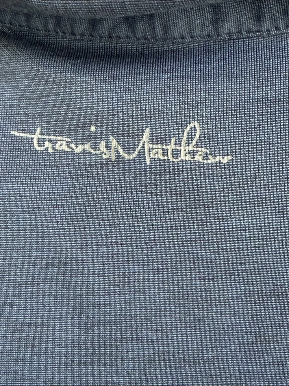 TravisMathew Long Sleeve Golf Polo Shirt Blue Performance Stretch Size L